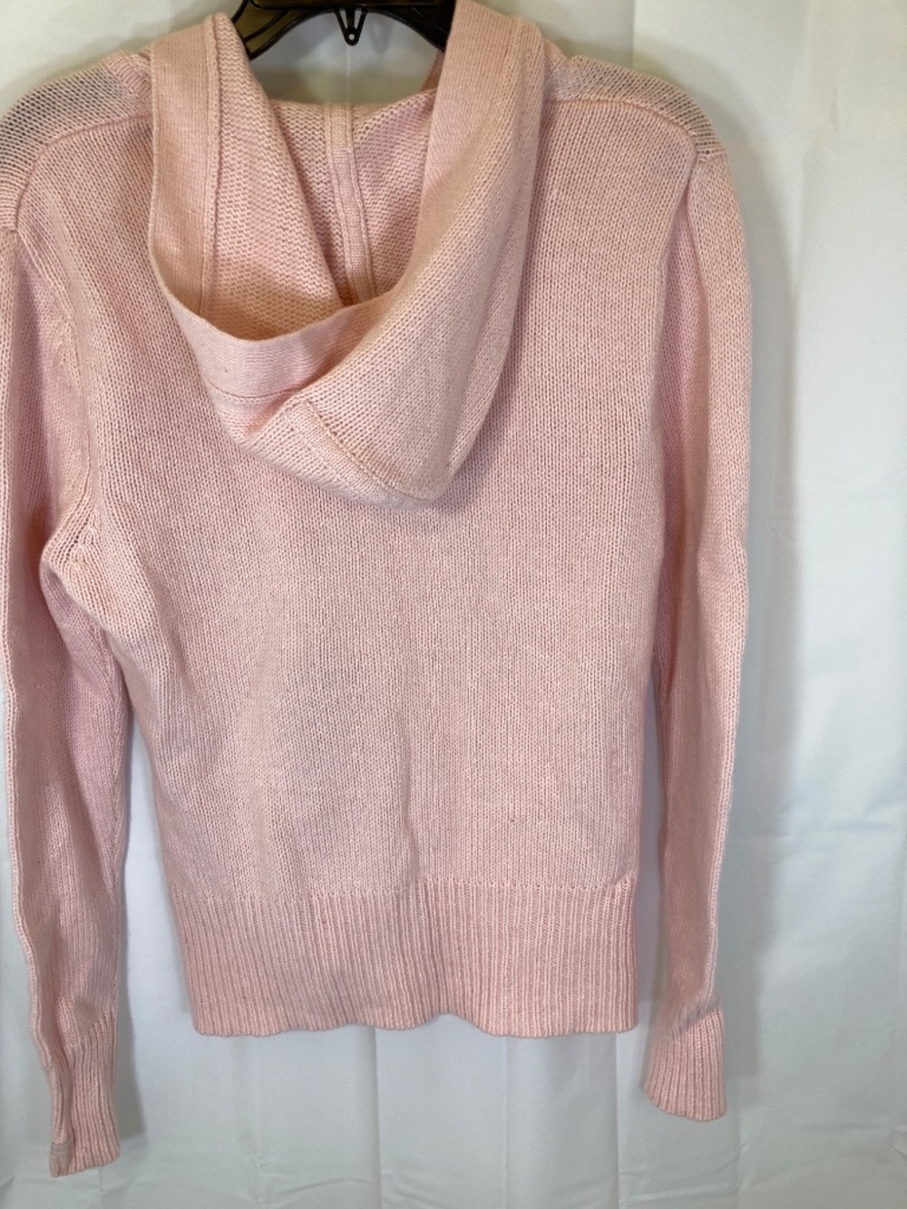 Disney Tinkerbell Pink Cardigan Sweater Sz L Hood Embroidered Accents - Picture 13 of 14